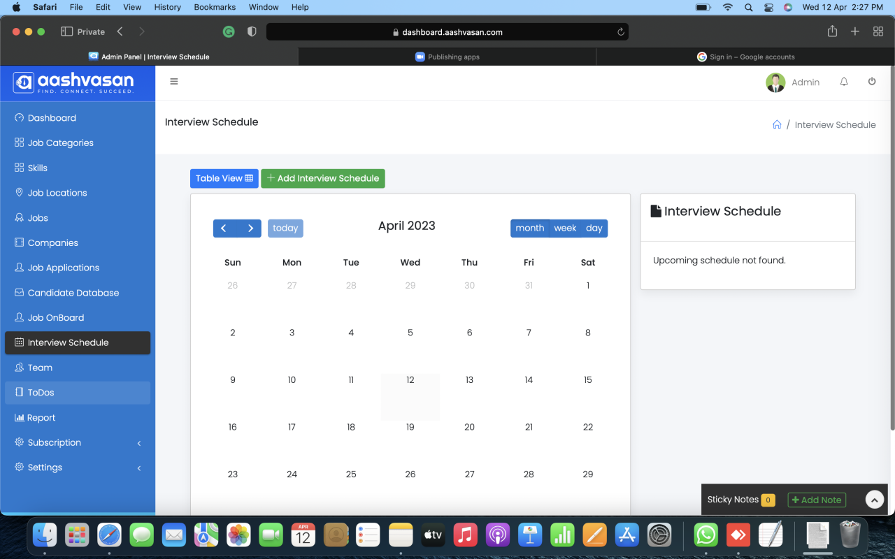 Schedule Interviews in Aashvasan